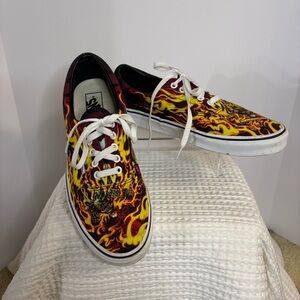 Vans Era Samurai Rising Skate Flame Fire Skull Men's Sneakers, Size 10